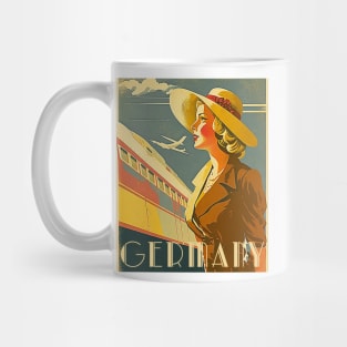 Germany Woman Vintage Travel Art Poster Mug